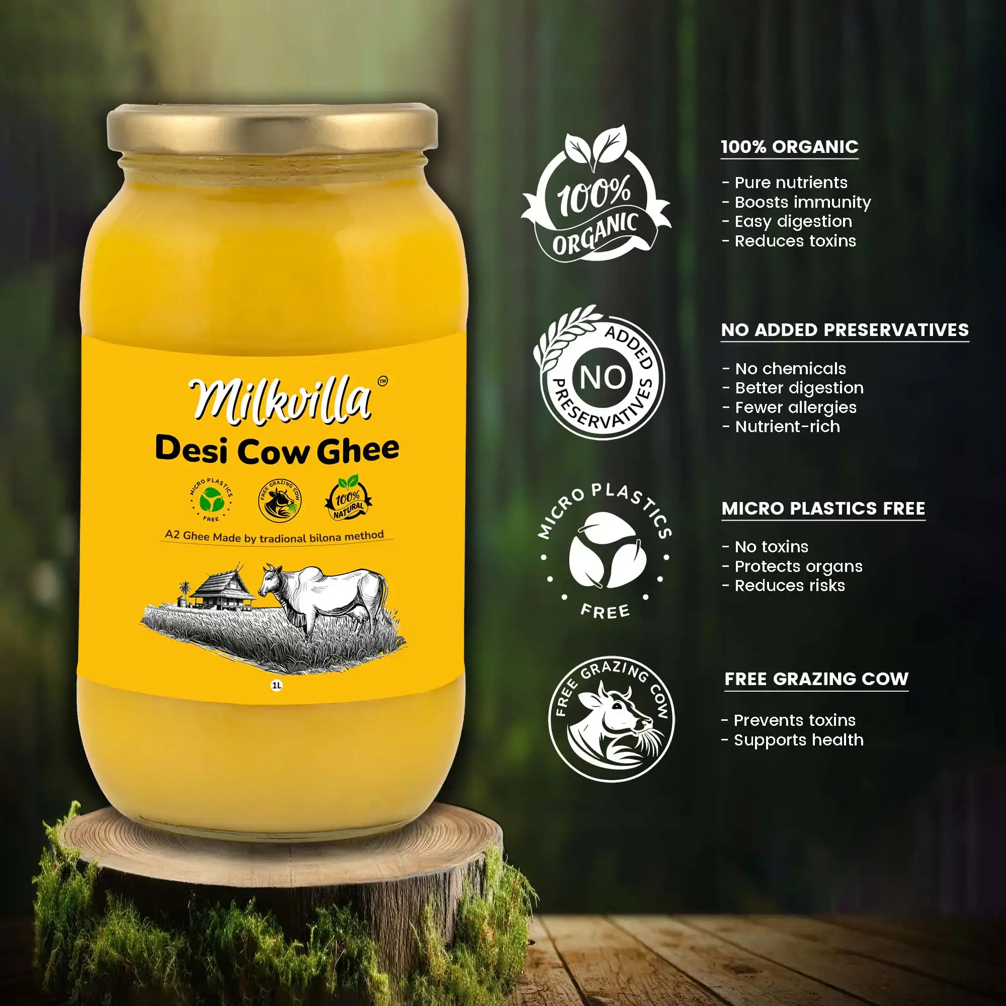 Milkvilla Pure A2 Desi Cow Ghee - Image 3